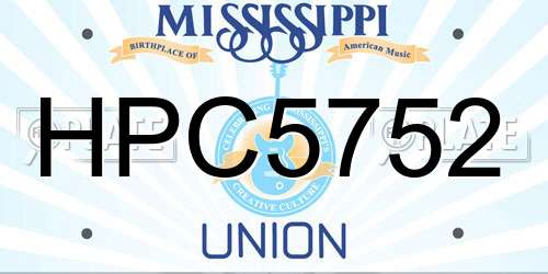 HPC5752 Mississippi License Plate