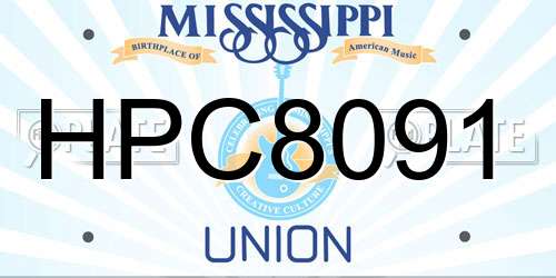 HPC8091 Mississippi License Plate