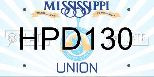 HPD130 Mississippi License Plate