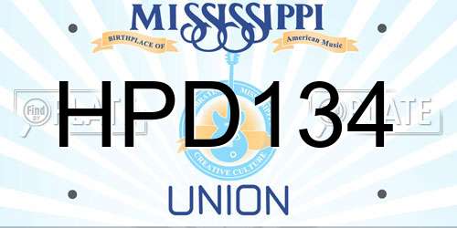 HPD134 Mississippi License Plate