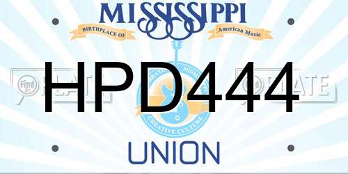 HPD444 Mississippi License Plate