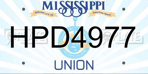 HPD4977 Mississippi License Plate