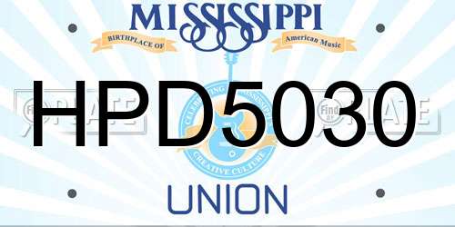 HPD5030 Mississippi License Plate