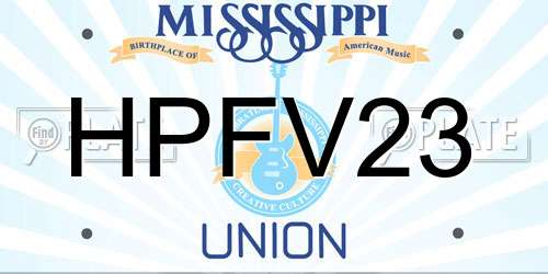 HPFV23 Mississippi License Plate