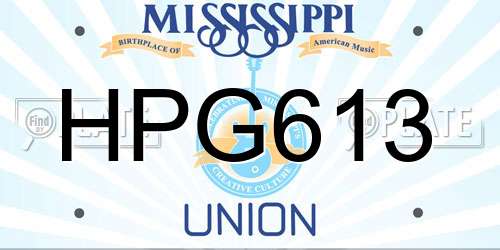 HPG613 Mississippi License Plate