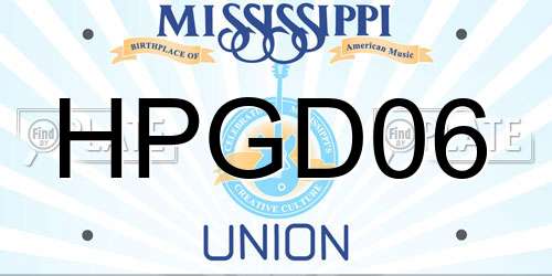 HPGD06 Mississippi License Plate