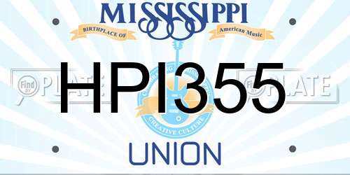 HPI355 Mississippi License Plate