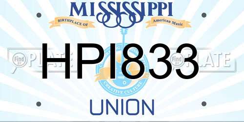 HPI833 Mississippi License Plate