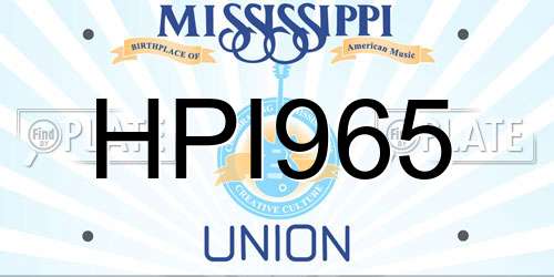 HPI965 Mississippi License Plate