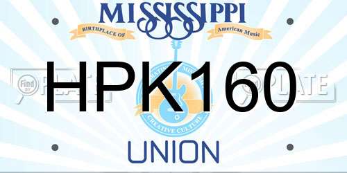 HPK160 Mississippi License Plate