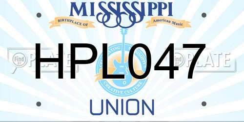 HPL047 Mississippi License Plate