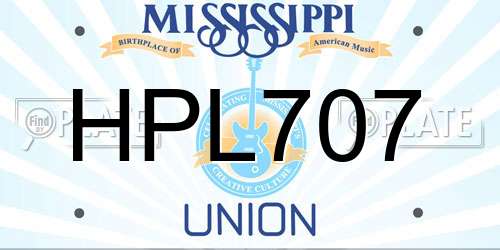 HPL707 Mississippi License Plate