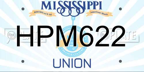 HPM622 Mississippi License Plate