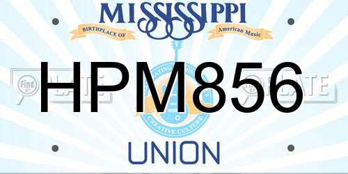 HPM856 Mississippi License Plate