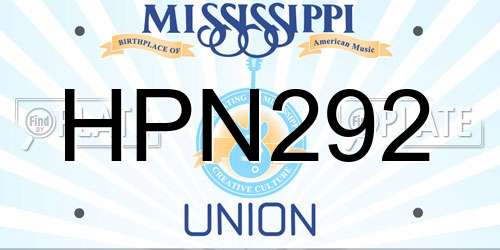 HPN292 Mississippi License Plate