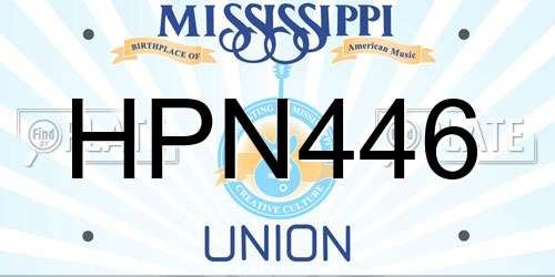 HPN446 Mississippi License Plate