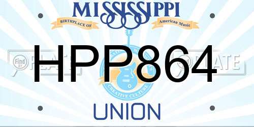 HPP864 Mississippi License Plate
