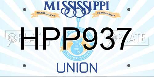 HPP937 Mississippi License Plate
