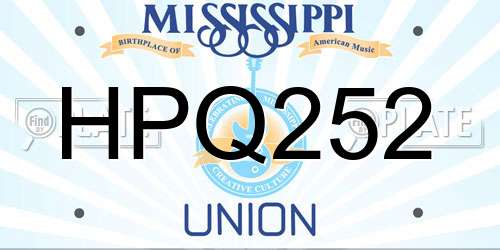 HPQ252 Mississippi License Plate