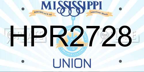 HPR2728 Mississippi License Plate
