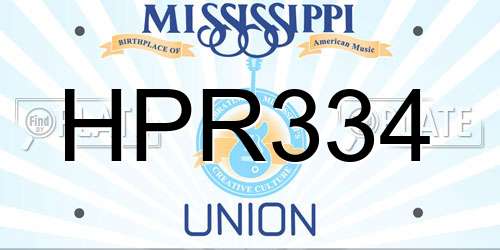 HPR334 Mississippi License Plate