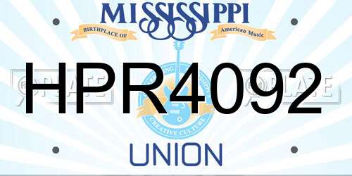 HPR4092 Mississippi License Plate