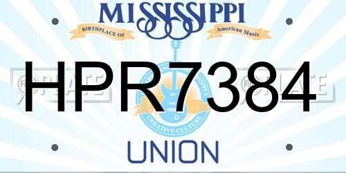 HPR7384 Mississippi License Plate