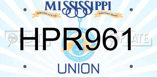 HPR961 Mississippi License Plate