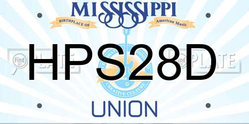 HPS28D Mississippi License Plate
