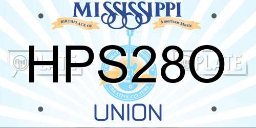 HPS28O Mississippi License Plate