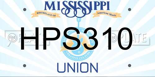 HPS310 Mississippi License Plate