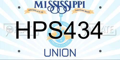 HPS434 Mississippi License Plate