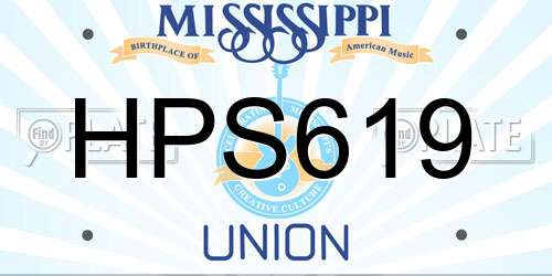 HPS619 Mississippi License Plate