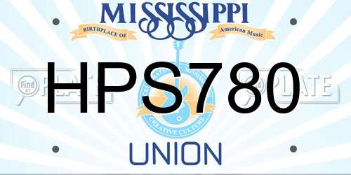 HPS780 Mississippi License Plate