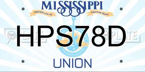 HPS78D Mississippi License Plate
