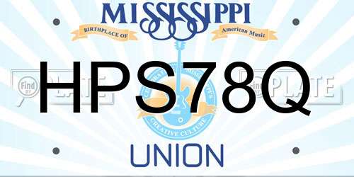 HPS78Q Mississippi License Plate