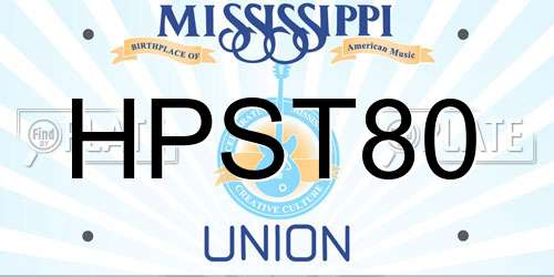 HPST80 Mississippi License Plate