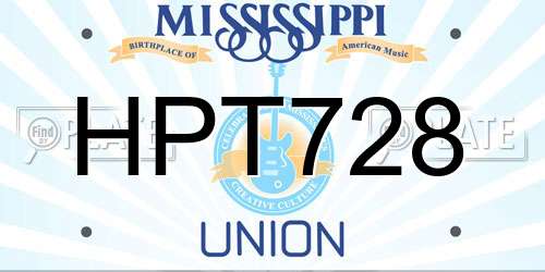 HPT728 Mississippi License Plate