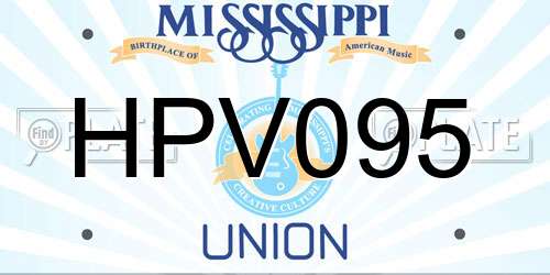 HPV095 Mississippi License Plate