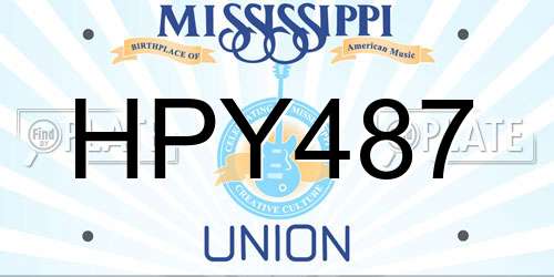 HPY487 Mississippi License Plate