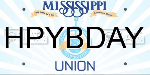 HPYBDAY Mississippi License Plate