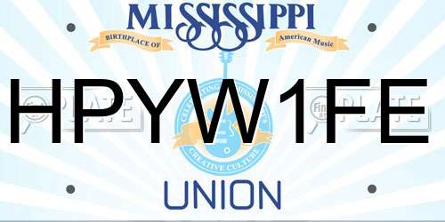 HPYW1FE Mississippi License Plate
