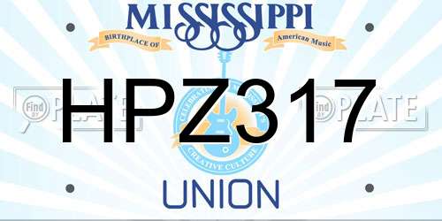 HPZ317 Mississippi License Plate