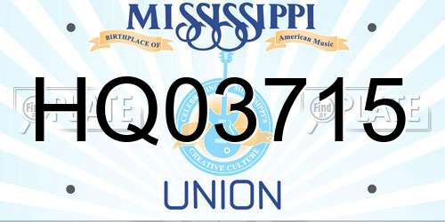 HQ03715 Mississippi License Plate