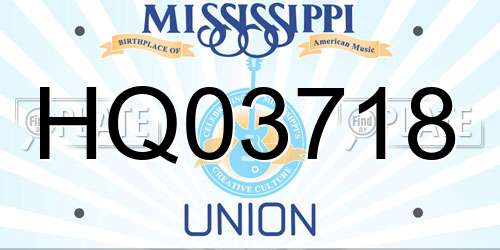 HQ03718 Mississippi License Plate