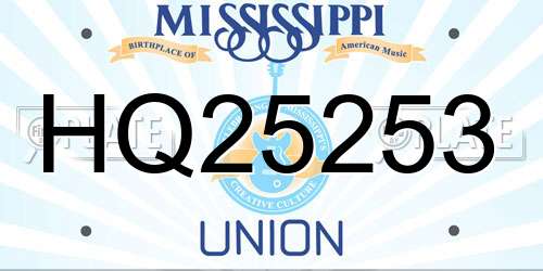 HQ25253 Mississippi License Plate