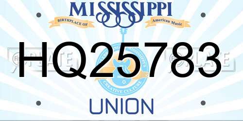 HQ25783 Mississippi License Plate