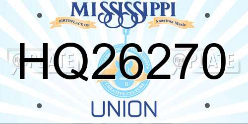 HQ26270 Mississippi License Plate
