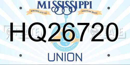 HQ26720 Mississippi License Plate