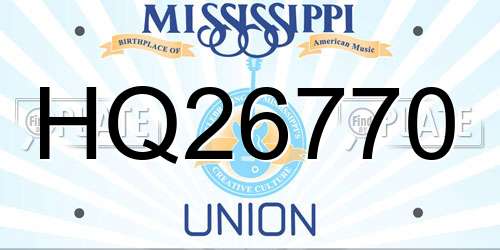 HQ26770 Mississippi License Plate